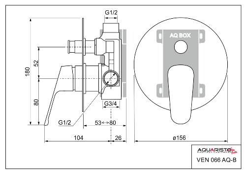 Venus VEN 166 AQ-B SET sprchový podomietkový komplet